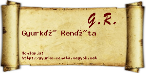 Gyurkó Renáta névjegykártya
